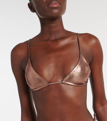 Haut de bikini Via en lamé | Jade Swim