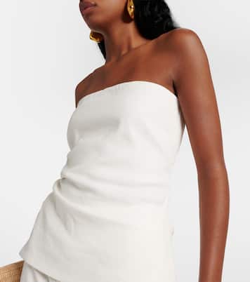 Dorian linen-blend tube top | SIR