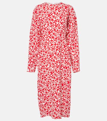 Robe midi en satin à fleurs | Marni