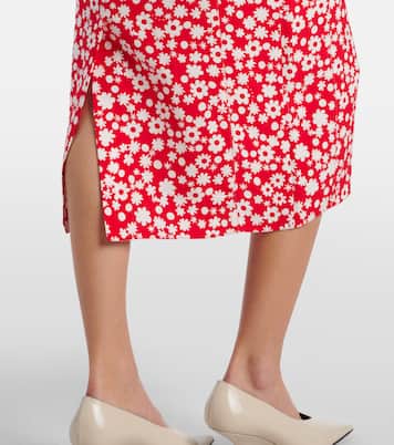 Robe midi en satin à fleurs | Marni