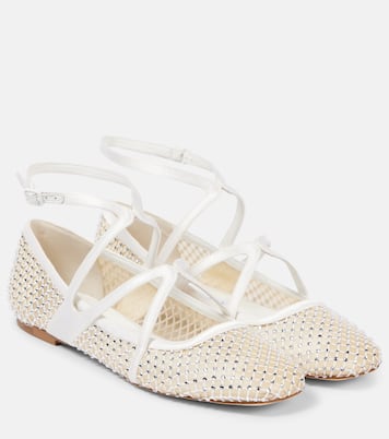 Astoria embellished mesh ballet flats | Jimmy Choo