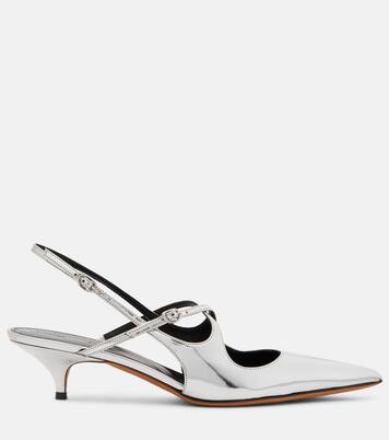 Slash 40 mirrored leather slingback pumps | Proenza Schouler