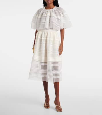 Cropped-Top mit Spitze und Tüll | Xu Zhi