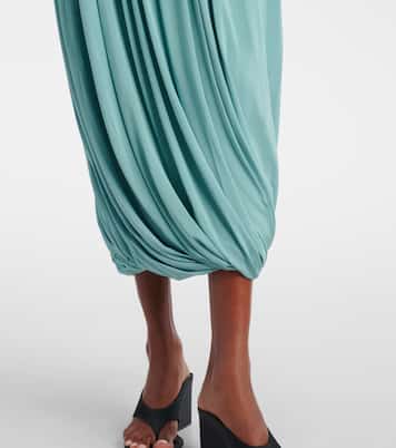 拧绕缩褶针织中长半身裙 | Alaïa