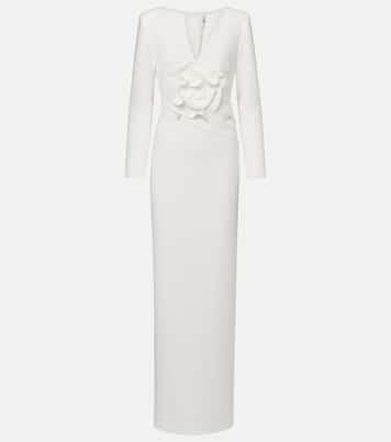 Robe longue en cady à fleurs  | Roland Mouret