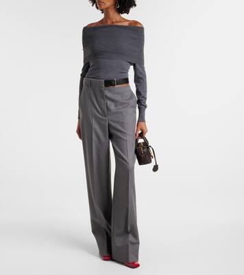 Top en laine vierge à encolure bardot | Stella McCartney