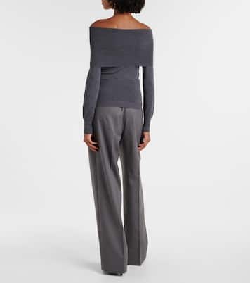 Top en laine vierge à encolure bardot | Stella McCartney