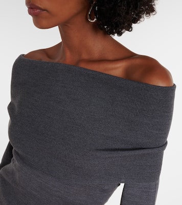 Top en laine vierge à encolure bardot | Stella McCartney