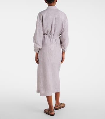 Striped linen wrap skirt | Brunello Cucinelli