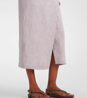 Striped linen wrap skirt | Brunello Cucinelli