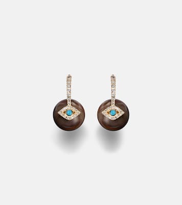 Evil Eye 14kt gold earrings with diamonds and turquoise | Sydney Evan
