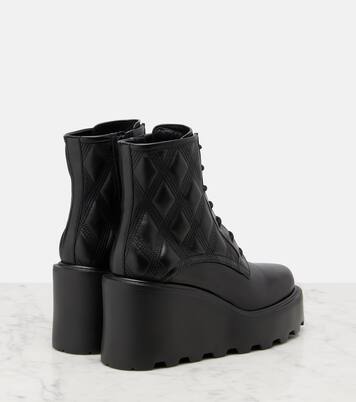 Stivali stringati Quiltie 67 in pelle | Valentino Garavani