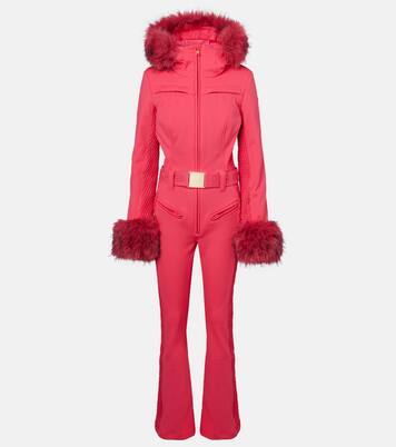 بدلة تزلج مقلّمة بقماش فروي Angele | Goldbergh