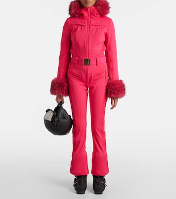 بدلة تزلج مقلّمة بقماش فروي Angele | Goldbergh