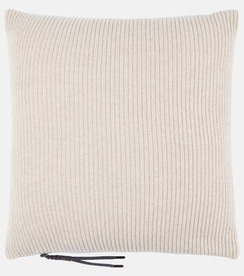 Ribbed-knit cashmere cushion | Brunello Cucinelli