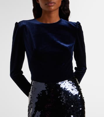 Abito lungo in velluto con paillettes | Monique Lhuillier