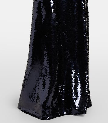 Abito lungo in velluto con paillettes | Monique Lhuillier