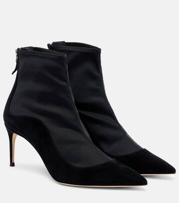 Elisa 70 suede-trimmed ankle boots | Malone Souliers