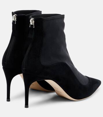 Elisa 70 suede-trimmed ankle boots | Malone Souliers