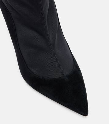 Elisa 70 suede-trimmed ankle boots | Malone Souliers