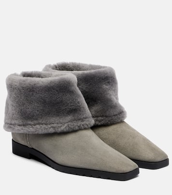 Suede and shearling ankle boots | Toteme