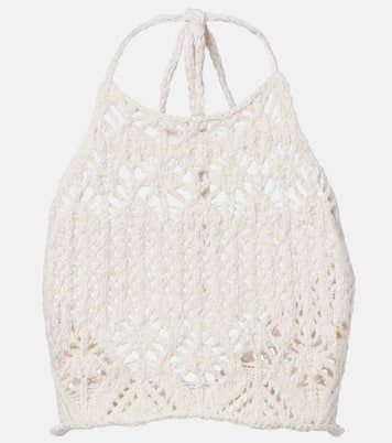 Lagoon Romance cotton-blend crochet crop top | Alanui
