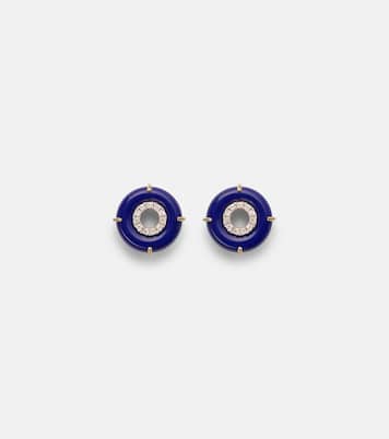 Boucles d’oreilles en or 14 ct, lapis-lazuli et diamants | Mateo
