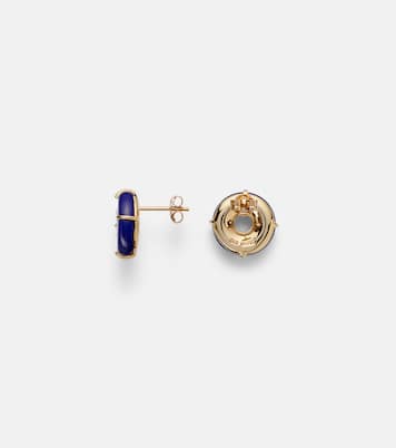 Boucles d’oreilles en or 14 ct, lapis-lazuli et diamants | Mateo