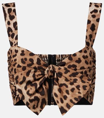 Bedrucktes Cropped-Top aus Baumwolle | Dolce&Gabbana