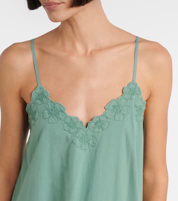 Besticktes Midikleid aus Baumwollpopeline | Juliet Dunn