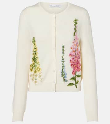 Cardigan Foxgloves aus Schurwolle | Oscar de la Renta