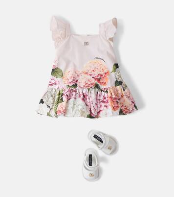 Baby striped cotton dress and bloomers set | Dolce&Gabbana Kids