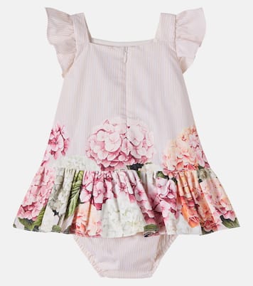 Baby striped cotton dress and bloomers set | Dolce&Gabbana Kids