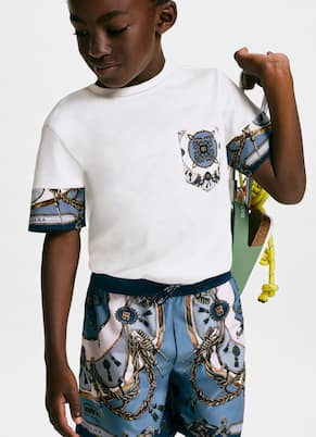 Printed cotton poplin Bermuda shorts | Dolce&Gabbana Kids
