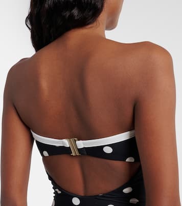 Polka-dot strapless swimsuit | Self-Portrait