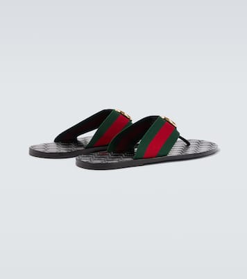 Riviera GG leather thong sandals | Gucci