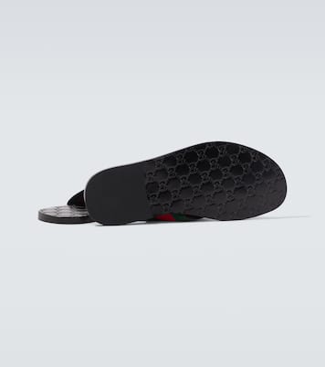Riviera GG leather thong sandals | Gucci