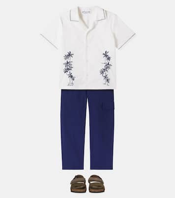 Chemise Steve brodée en popeline de coton | Bonpoint