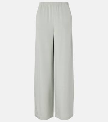 Pantalon ample en satin de soie mélangé | Max Mara