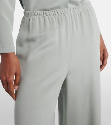 Pantalon ample en satin de soie mélangé | Max Mara