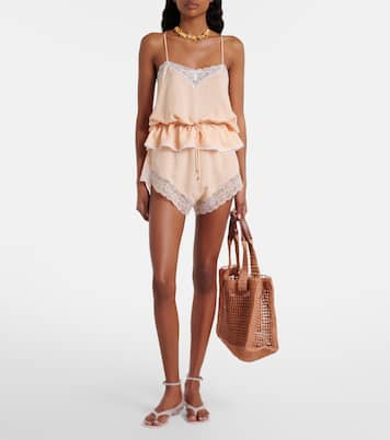 Lace-trimmed silk jacquard camisole | Chloé