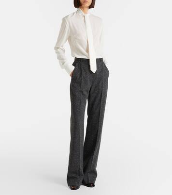 Tie-neck crêpe de chine blouse | McQueen