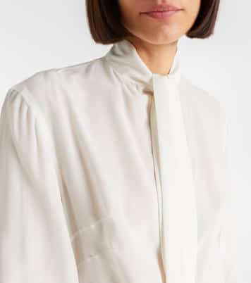 Tie-neck crêpe de chine blouse | McQueen