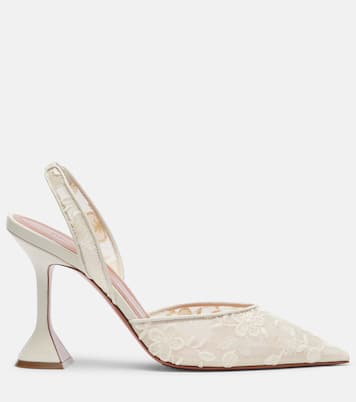 Slingback-Pumps Holli aus Spitze mit Leder | Amina Muaddi