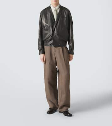 Archivio linen-blend straight pants | Giorgio Armani