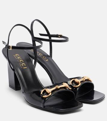 Signora Horsebit leather slingback sandals | Gucci