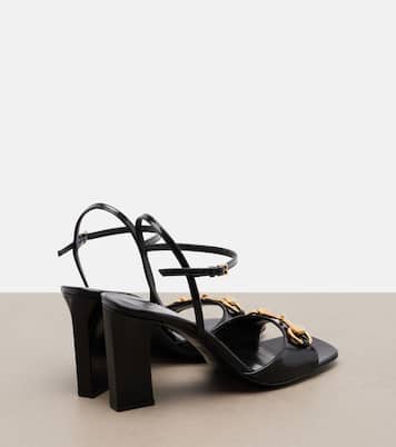 Signora Horsebit leather slingback sandals | Gucci
