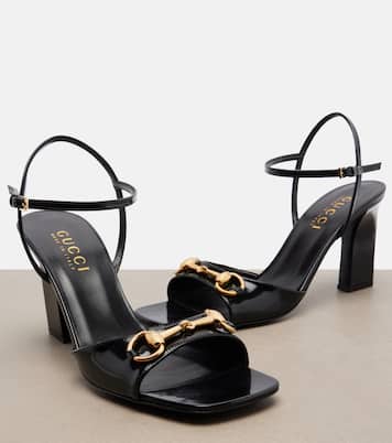 Signora Horsebit leather slingback sandals | Gucci