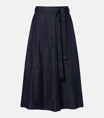 Belted denim midi skirt | 'S Max Mara