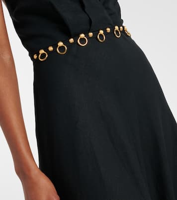 Hailey halterneck linen-blend midi dress | ViX Paula Hermanny